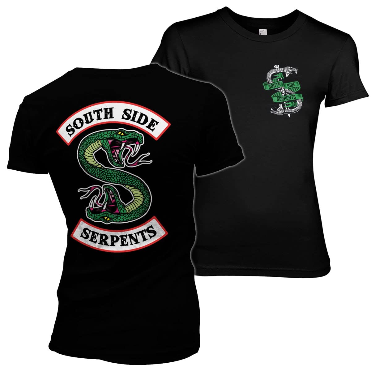 Riverdale Officially Licensed South Side Serpents Women T-Shirt (Black), Small
