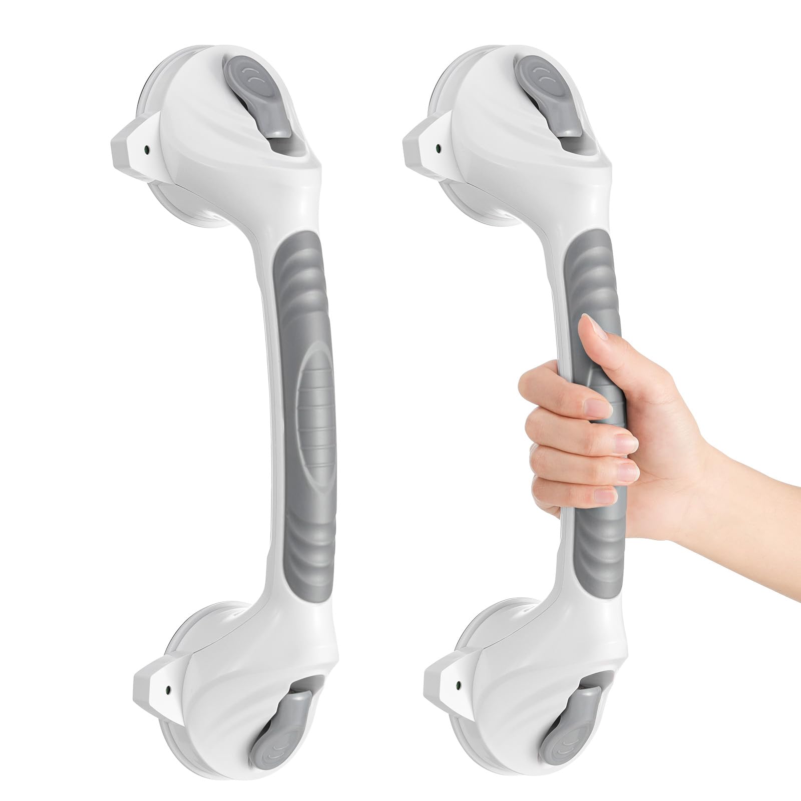 Fanwer 2 x Asidero para ducha sin taladrar 42 cm, mango de ducha con ventosa, 2025 un nuevo diseño