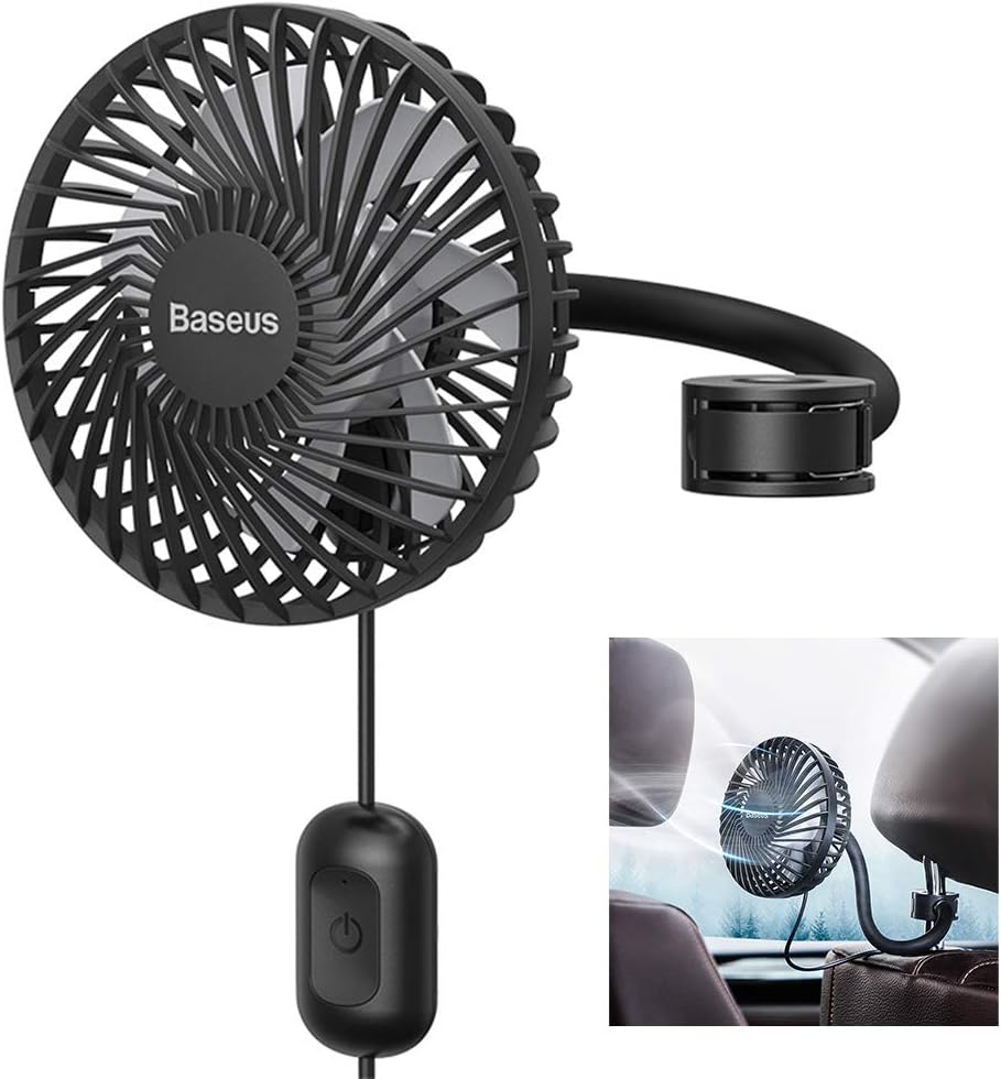 ventilatore per auto per il sedile posteriore lungo cavo