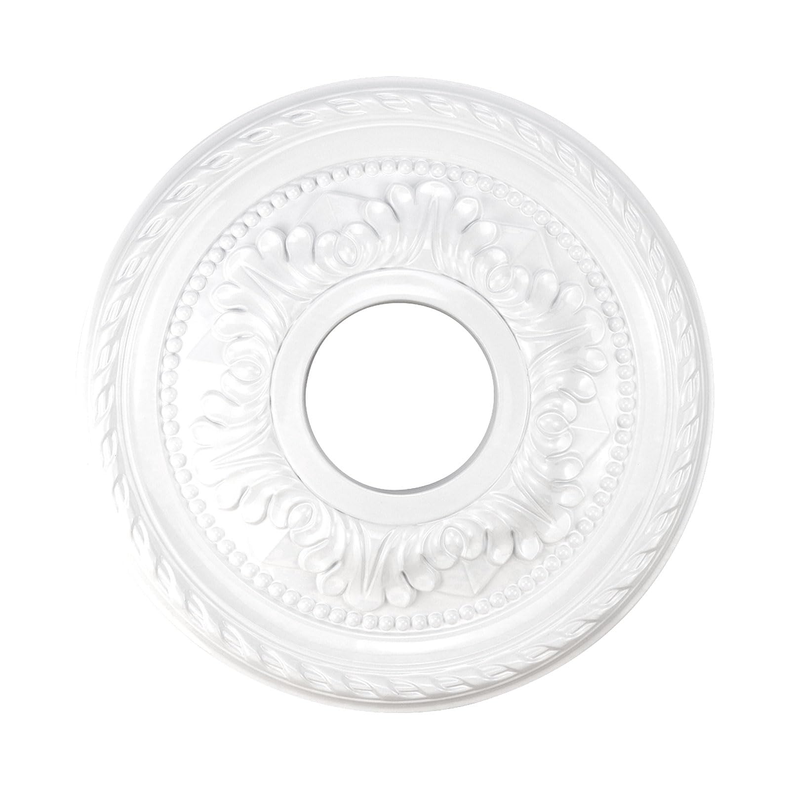 Crapyt Ceiling Medallions for Chandeliers Ceiling Fan Medallion for living room, dining room, shopping mall, bedroom 12.2" Light Medallion White