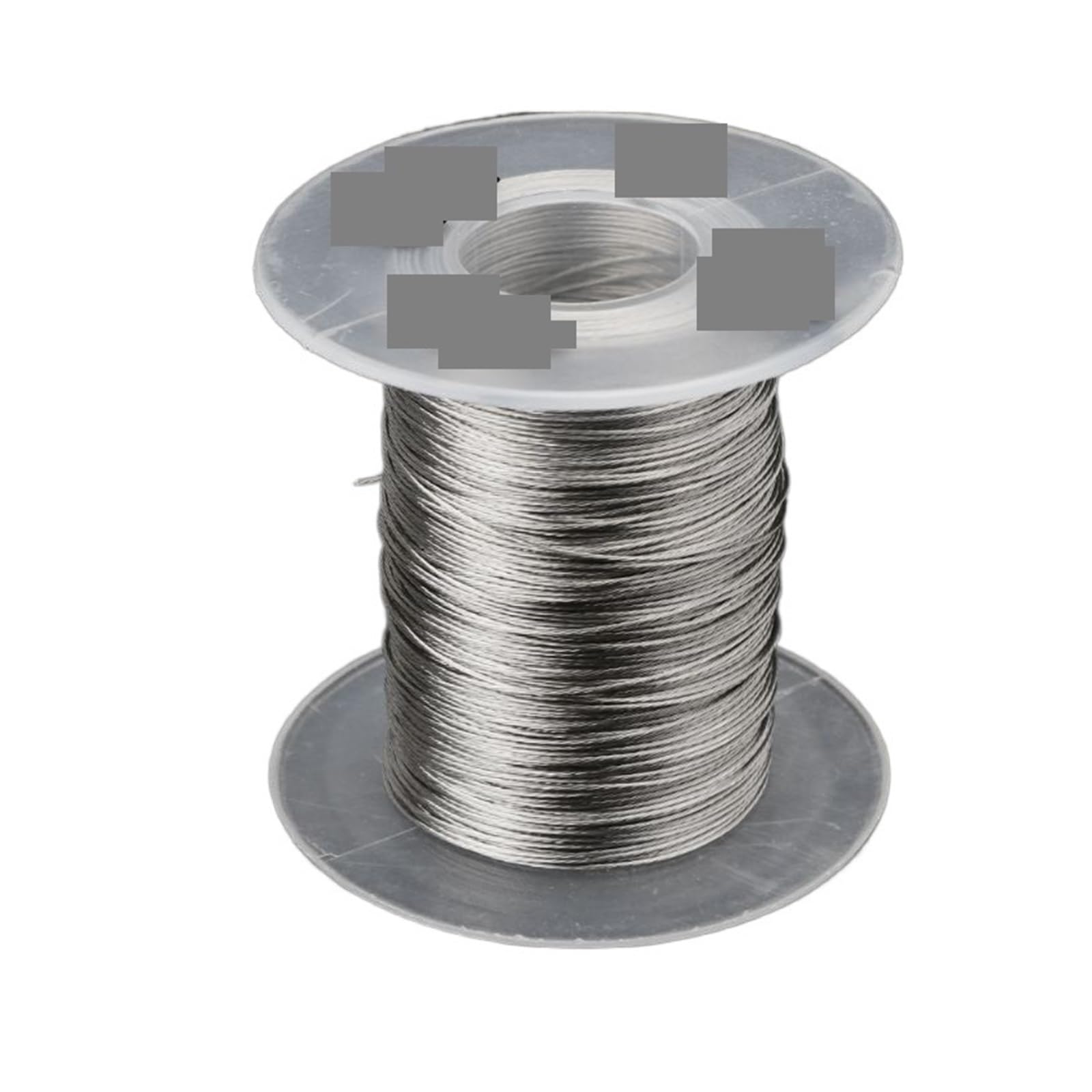 Lina stalowa, Lina stalowa ze stali nierdzewnej 304 1x7 100 metrów srebrna 0,3-0,5 mm z 30 aluminiowymi tulejkami(0.5mm)