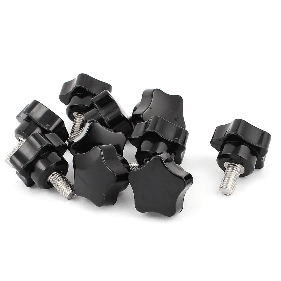 uxcell a15112100ux0103 M8x15 mm Male Thread Plastic Star Shaped Head Clamping Knob Grip (Pack of 10)