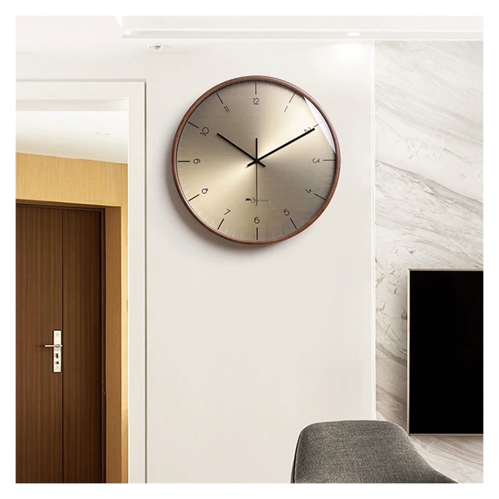 Orologio da parete moderno, design al quarzo silenzioso per la decorazione della casa, elegante ed elegante accento per soggiorno, orologio da 30,5 cm da appendere alla parete