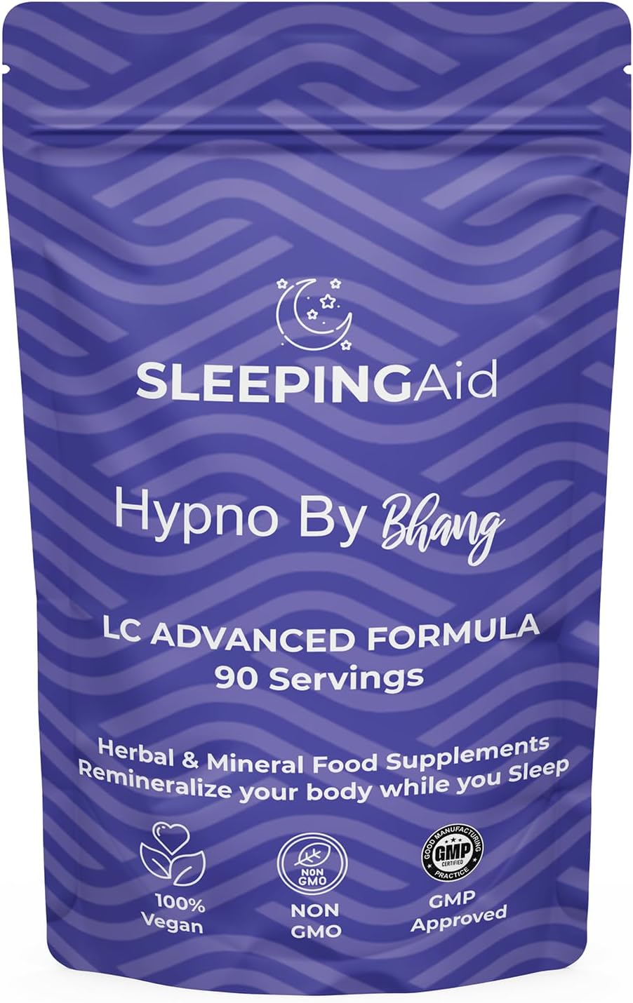 Hypno by Bhang Sleeping Tablets – Herbal Sleep Aid Supplement for Deep, Restful Sleep Supports Nights of Restful Sleep for Adults – Natural Sleep Support for Better Sleep Quality (1 Count 90 Tablets)