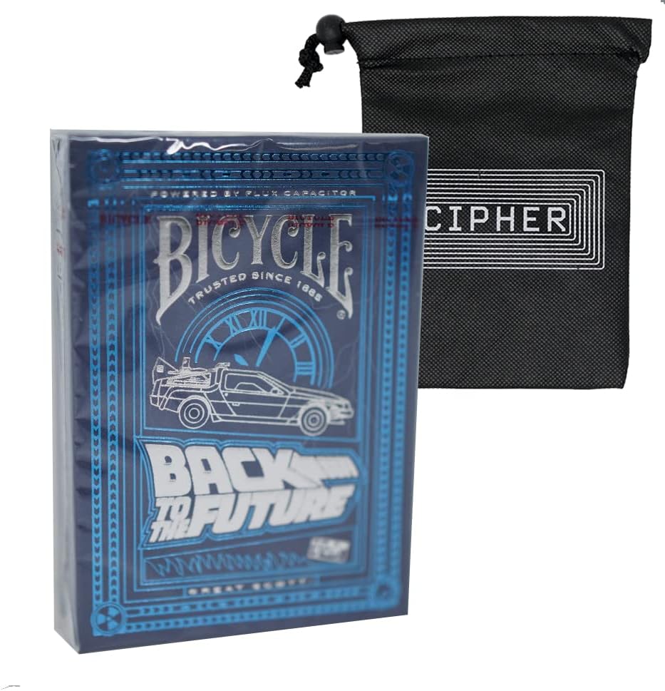 Bicycle Back To The Future Playing Cards - Fully Custom Themed Poker Sized Cards - Includes Cipher Playing Cards Bag