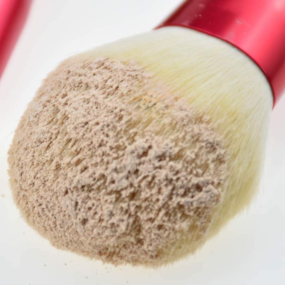 Set di 12 pennelli per Il Trucco - Pennello per Eyeliner Liquido Rosso in Fibra Sintetica Morbida per ombretto e Labbra(Red)