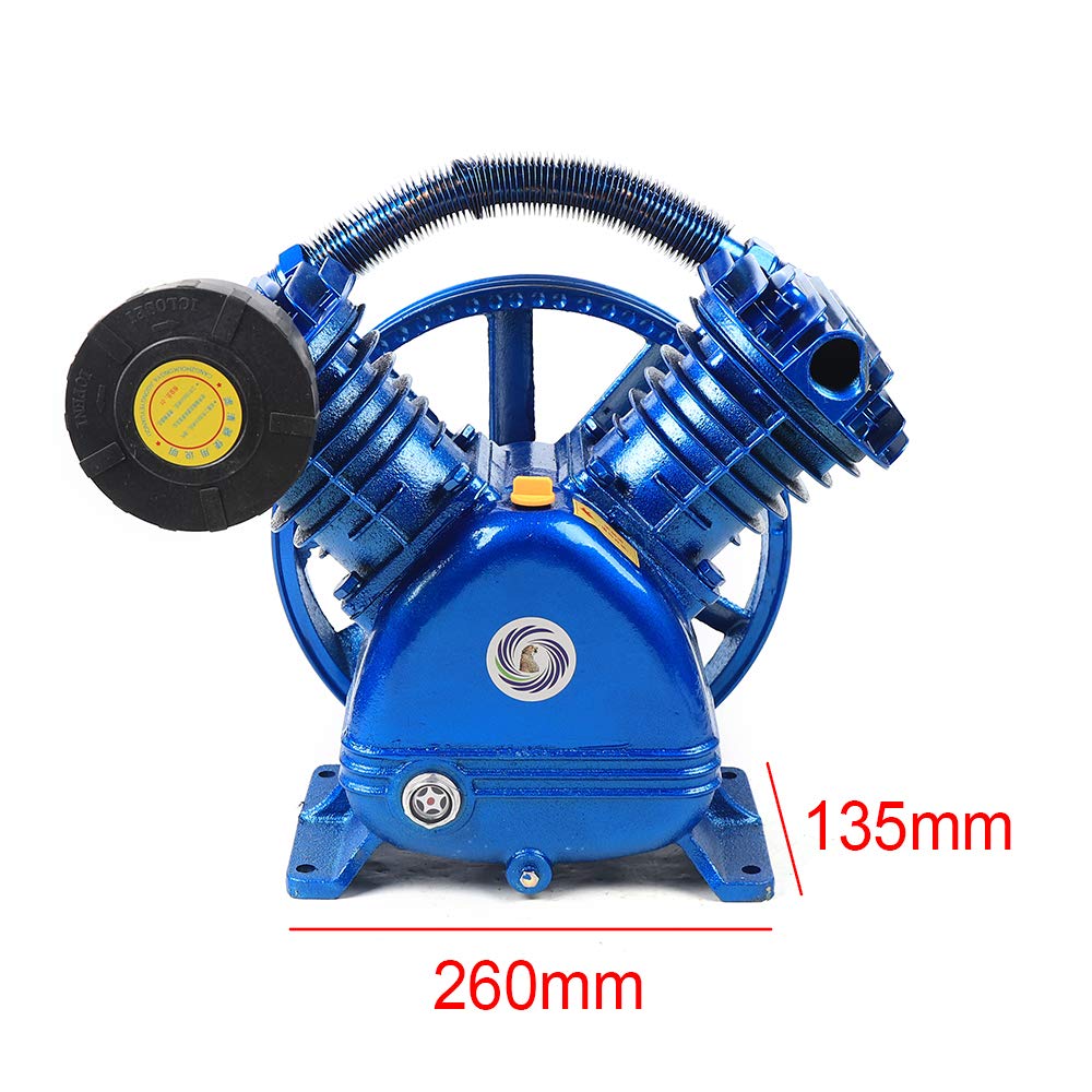 5,5HP Kompressor Aggregat mit Schalldämpfer, 2 Zylinder 115 PSI V-Typ Kompressor Luftkompressor-Pumpenkopf Kompressoraggregat Druckluftkompressor, 600L/min Luftkompressor-Kopf V-0.6/8