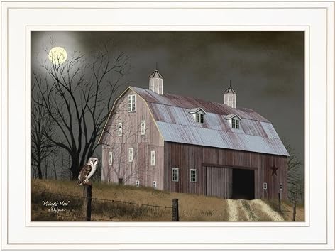 Trendy Decor 4U BJ1042A-226G Midnight Moon Wall Art By Billy Jacobs - Americana Landscape 15" H x 19" W