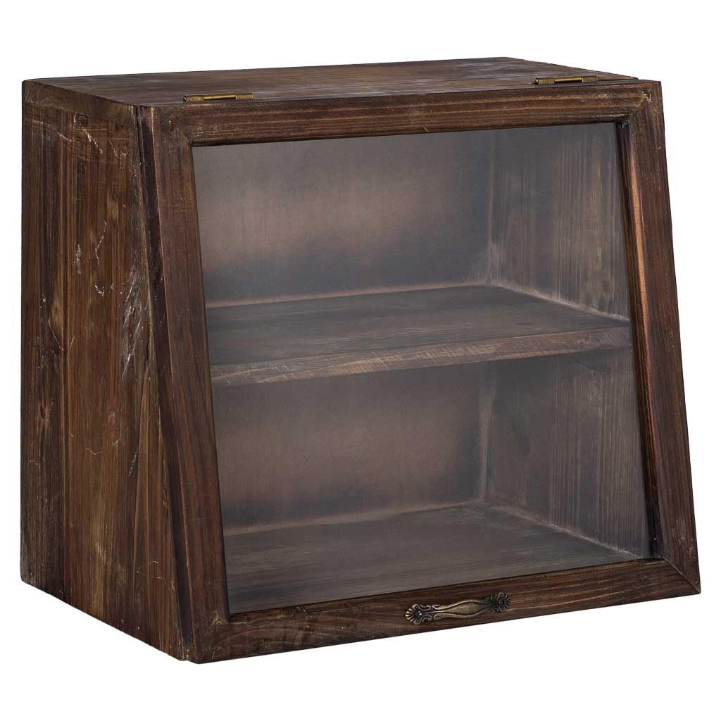WANDERLUST DECO Vitrina de Madera con 1 Puerta y 1 balda 40x25x35h cm