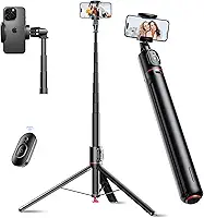 Basike Tripé para Celular – Bastão de Selfie Dobrável 177cm com Abertura Automática, Rotação Dupla 360° e Controle Remoto Magnético Destacável, 3 em 1 Pau de Selfie para Selfies e Transmissão ao Vivo