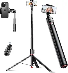 Basike Tripé para Celular – Bastão de Selfie Dobrável 177cm com Abertura Automática, Rotação Dupla 360° e Controle Remoto Magnético Destacável, 3 em 1 Pau de Selfie para Selfies e Transmissão ao Vivo
