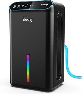Dehumidifier for Home (98 OZ, 1000 sq ft), Small Quiet Dehumidifiers with Drain Hose, Auto Shut-Off, Sleep Mode, 3 Timer Modes, for Bedroom, Bathroom, Basement (CT6-Deep Black)