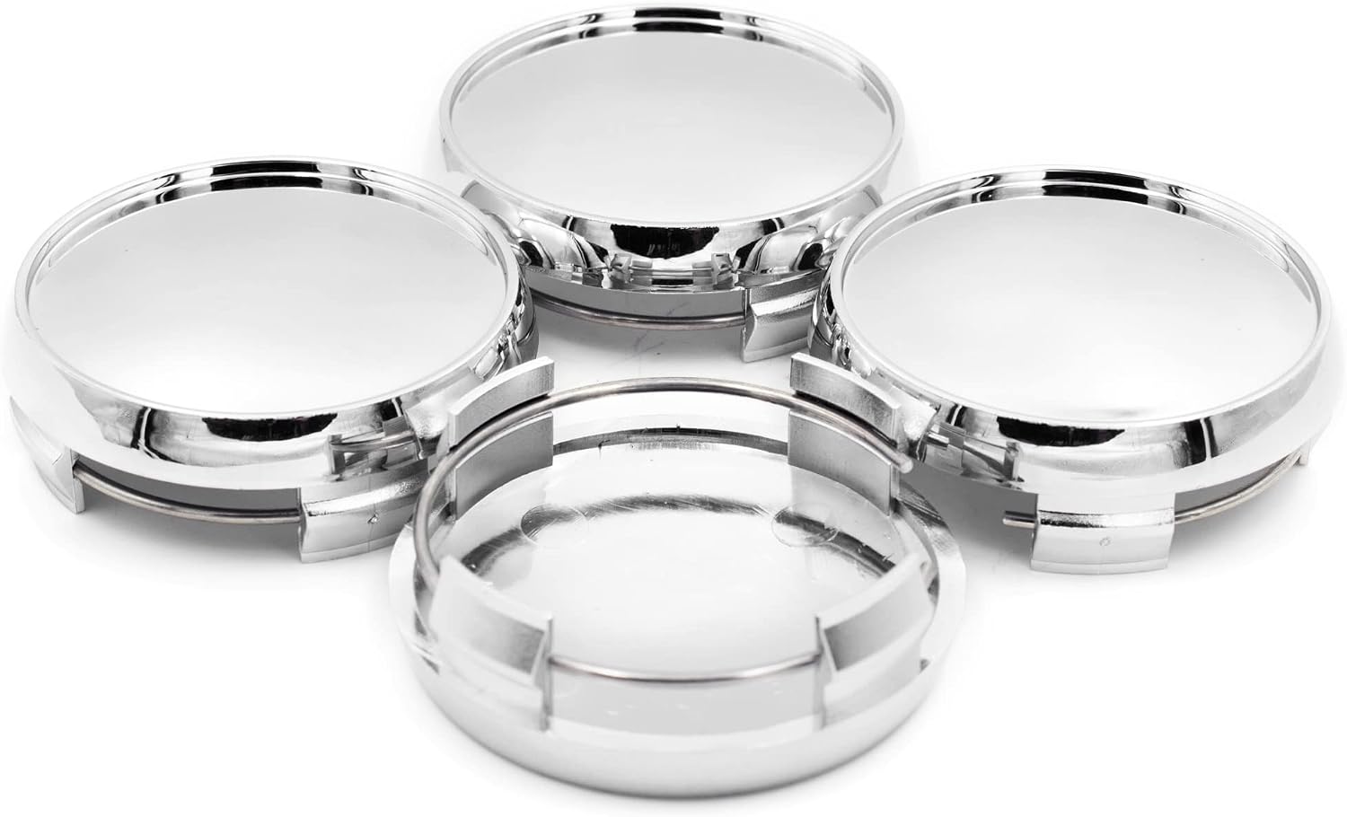 64.5mm 2.54in ABS Chrome Silver Wheel Center Caps Set of 4