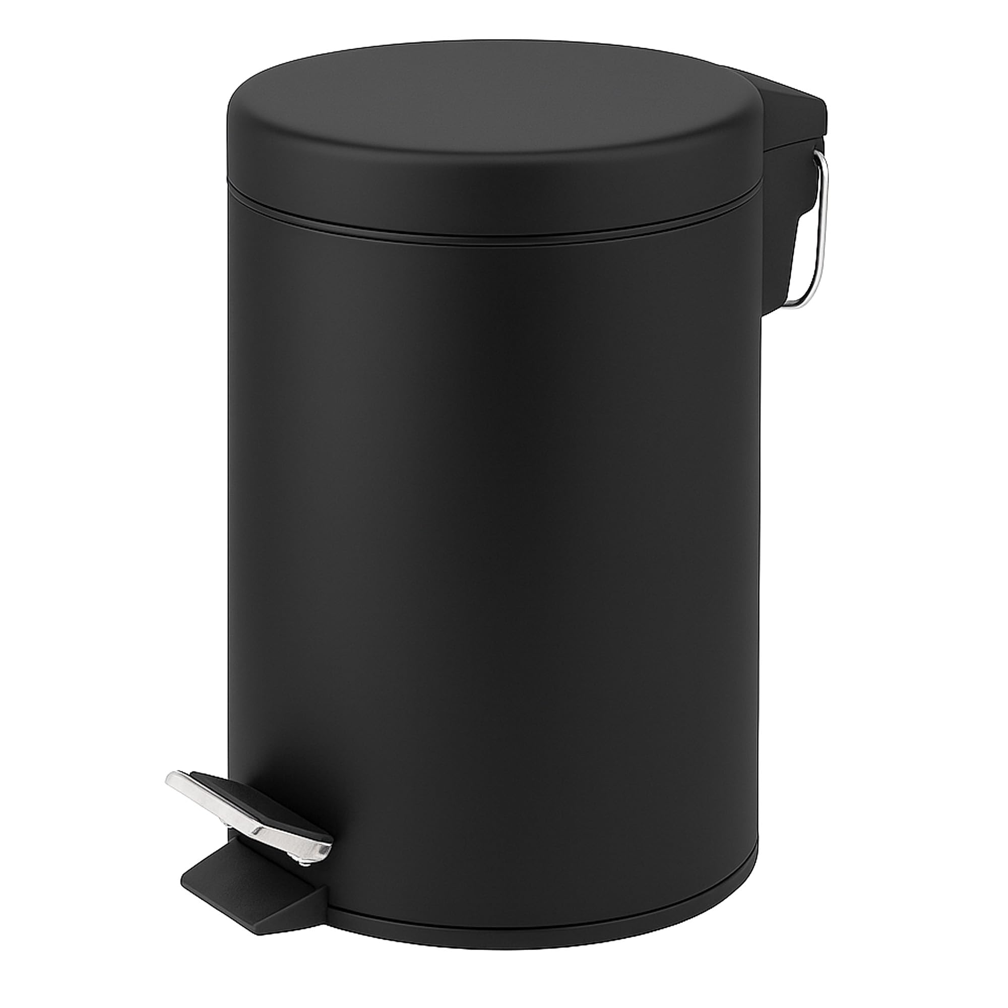 Sponsored Ad – Innoteck Essentials Round Colour Coated Pedal Bin 3L Dustbin Size 26x17cm for Kitchen and bathroom, Matt Black, Powder Coated Steel, 3 Litre