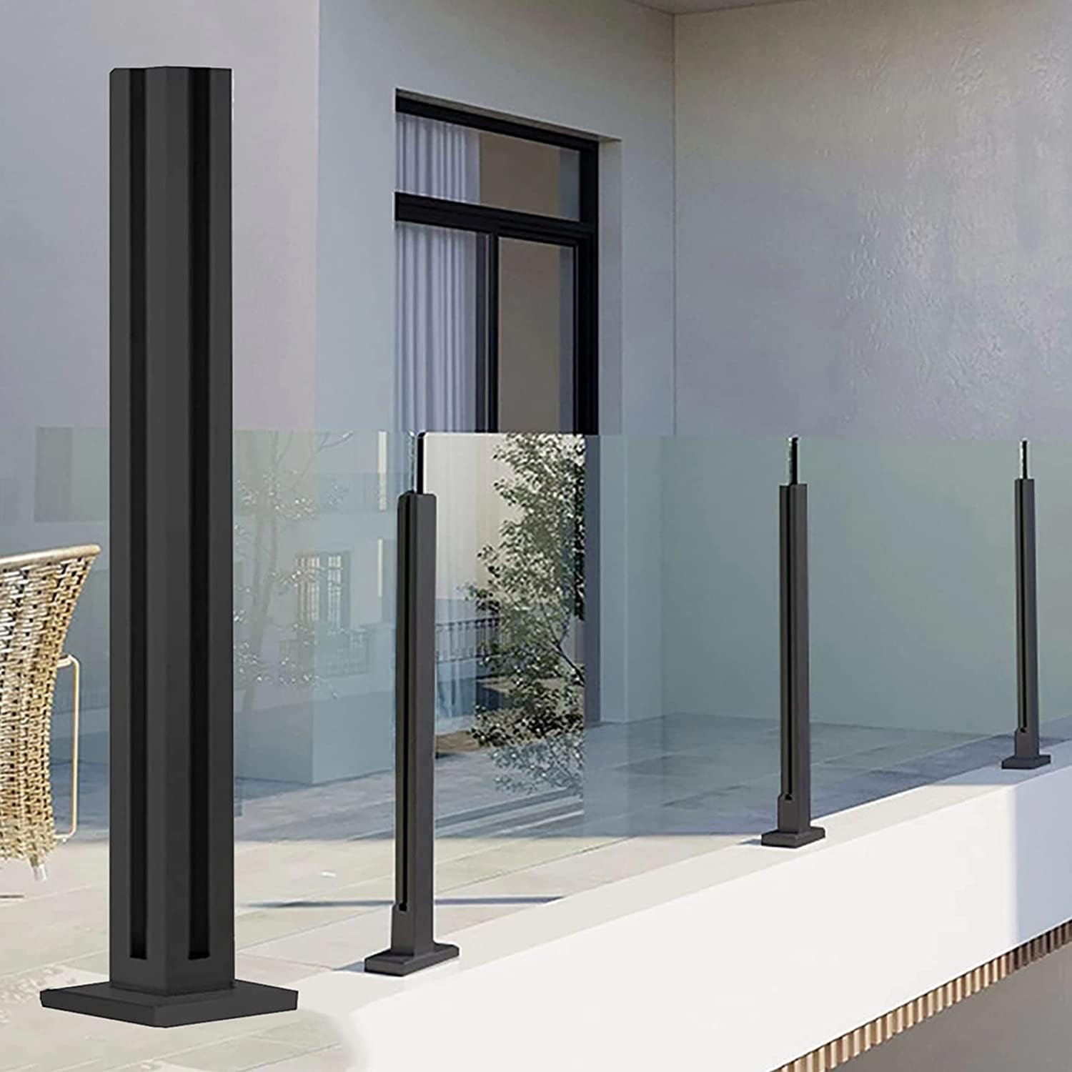 inless Steel 304 - Abrazadera de poste de barandilla para paneles de 10-18 mm de grosor, perfecta para sistemas de barandilla de balcón, jardín y espiga, y Corros-Resint