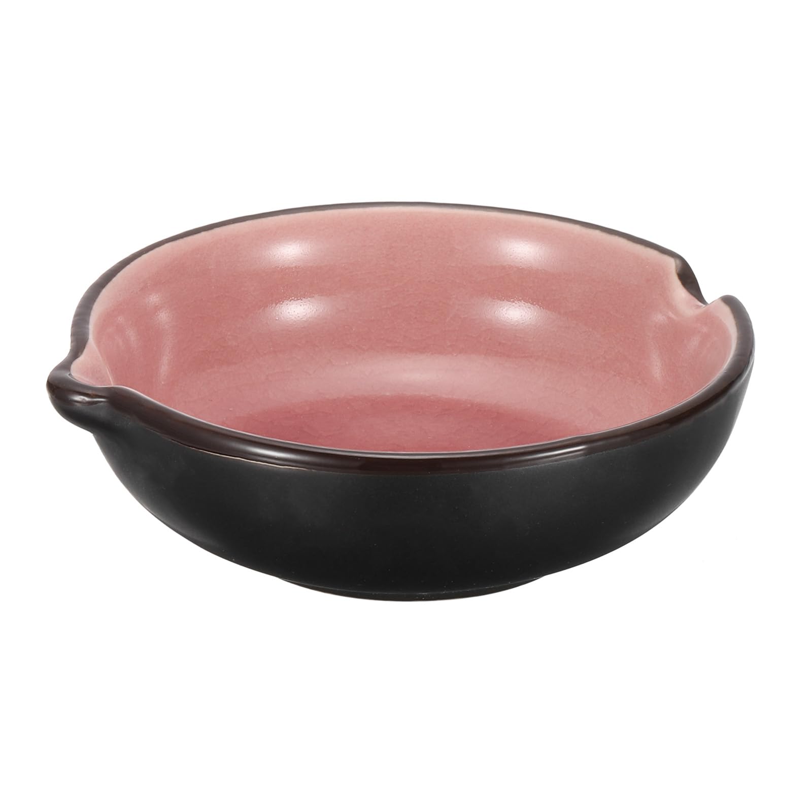 PATIKIL Chinese Calligraphy Ink Dish, Painting Brush Rest Dish Multifunctional Japanese Ceramics Ink Water Plate for Calligraphy, Painting, Art Supply, Pink