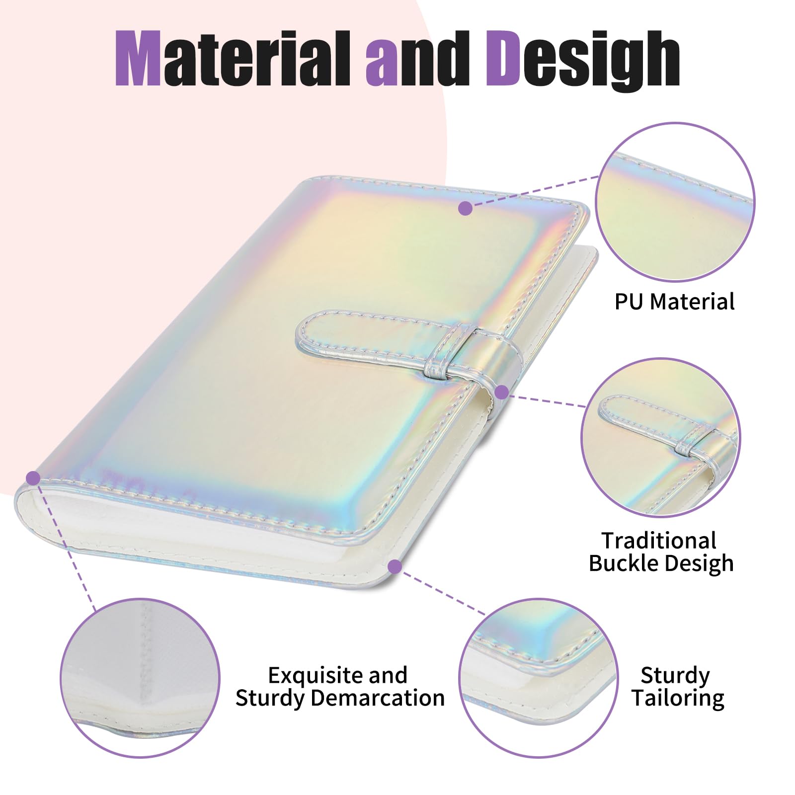 Riosin 108 Pockets Mini Album Compatible with Fujifilm Instax Mini film, Suitable for Instax Mini 12/11/7+/9/Evo/40/99/Liplay, 2x3"Photo Album for Canon ivy 2 Kpop Photocard(Magic Silver) - Image 3