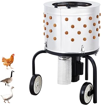 500W Plucker Machine, Efficient Commercial Chicken Plucker, Poultry Plucking with 108 Soft Fingers, Suitable for Chickens, Ducks, Pigeons and Other Poultry