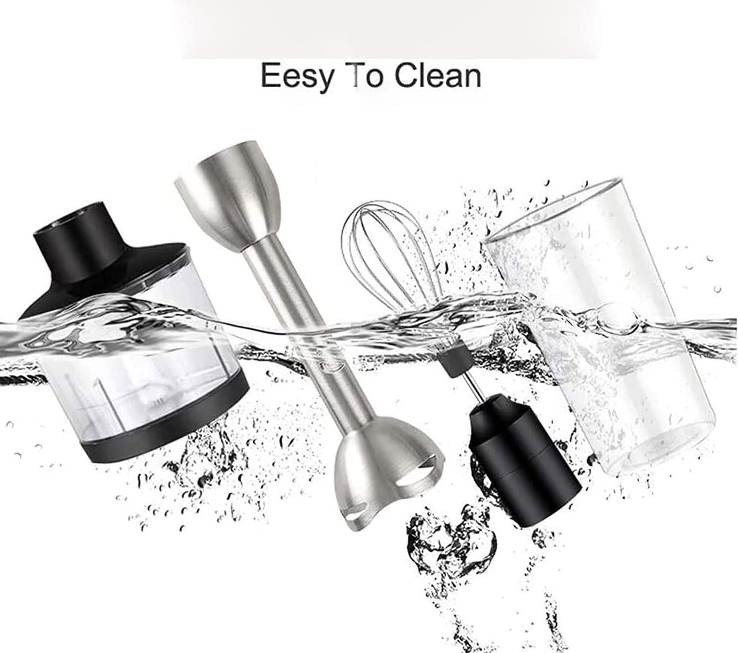 Blender ręczny zanurzeniowy, wielofunkcyjny blender ręczny 3 w 1, blender ręczny ze stali nierdzewnej, bez BPA, narzędzie kuchenne, idealny do zup, koktajli, przecierów, jedzenia dla niemowląt