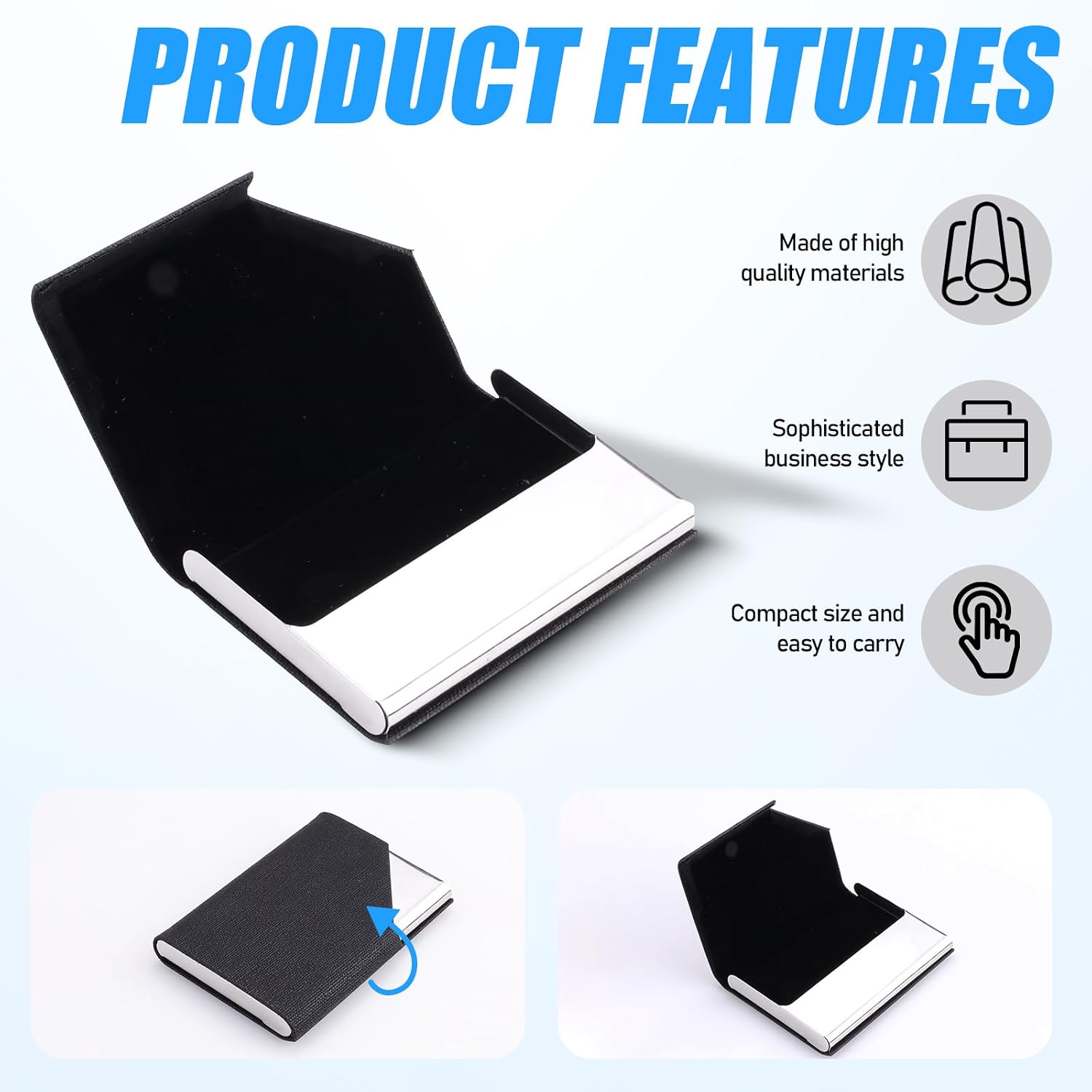 3 Pcs Business Card Holder, Leather Business Card Case