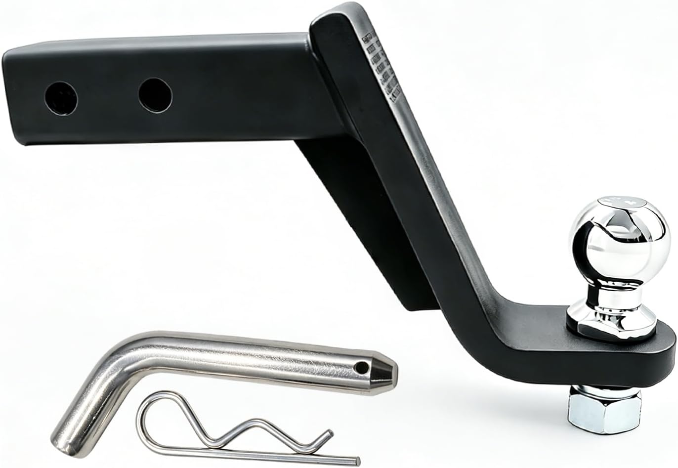 6-Inch Trailer Hitch Ball Mount with Trailer Ball, Hitch Pin Clip, and Fits 2-Inch Hitch Receiver - Adjustable, Locked Anti-Theft, Rescue Purposes, Heavy-Duty Steel for Towing Cars, Trucks, and SUVs