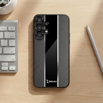 Zebana Samsung Galaxy A72 5G ile Uyumlu Kılıf Zebana Premium Deri Kılıf Siyah