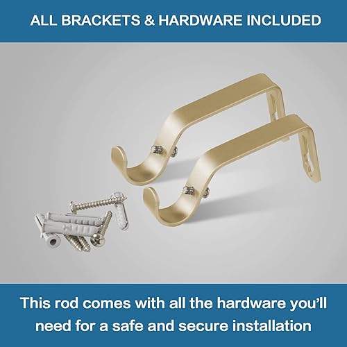 Miniatura 124 de H.VERSAILTEX - Cortinero para ventana ajustable y decorativo de 3/4 pulgadas de diámetro, para una sola ventana, con remates clásicos