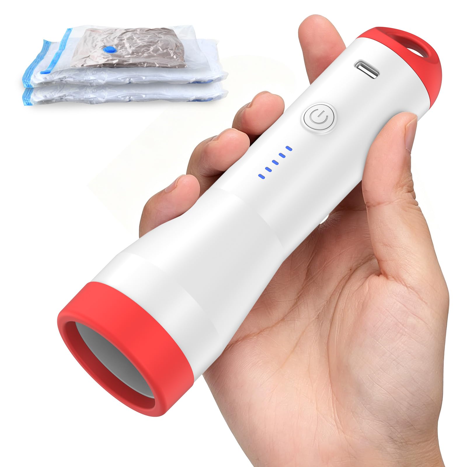 Cordless Vacuum Pump for Vacuum Storage &amp; Space Saver Bags, White