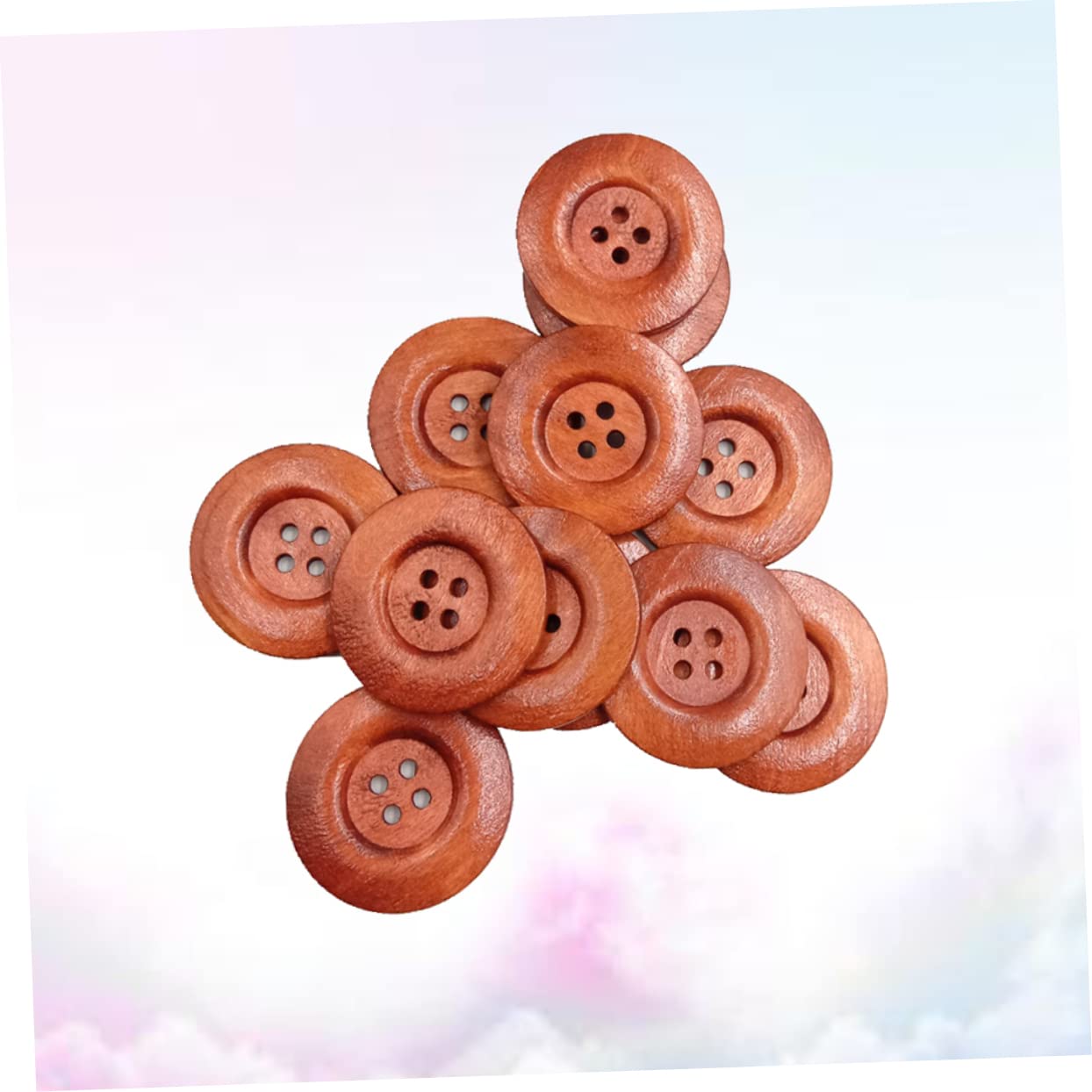 30Pcs Coffee Round Wooden Buttons 40Mm with 4 Holes for Sewing Scrapbooking, Crafts, DIY Projects and Decorative Embellishments - Image 4