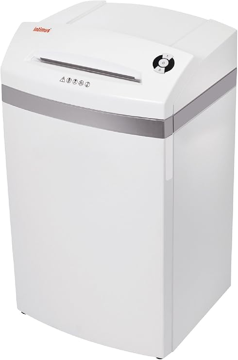 Intimus 279174S1 Model 60CC4 Cross Cut Paper Shredder; Auto On/Off and Reverse; Mounted On Rollers for Flexible Use; Accepts Staples, Clips, Credit Cards, CDs, DVDs and 3.5 Floppy Disks; Low Noise