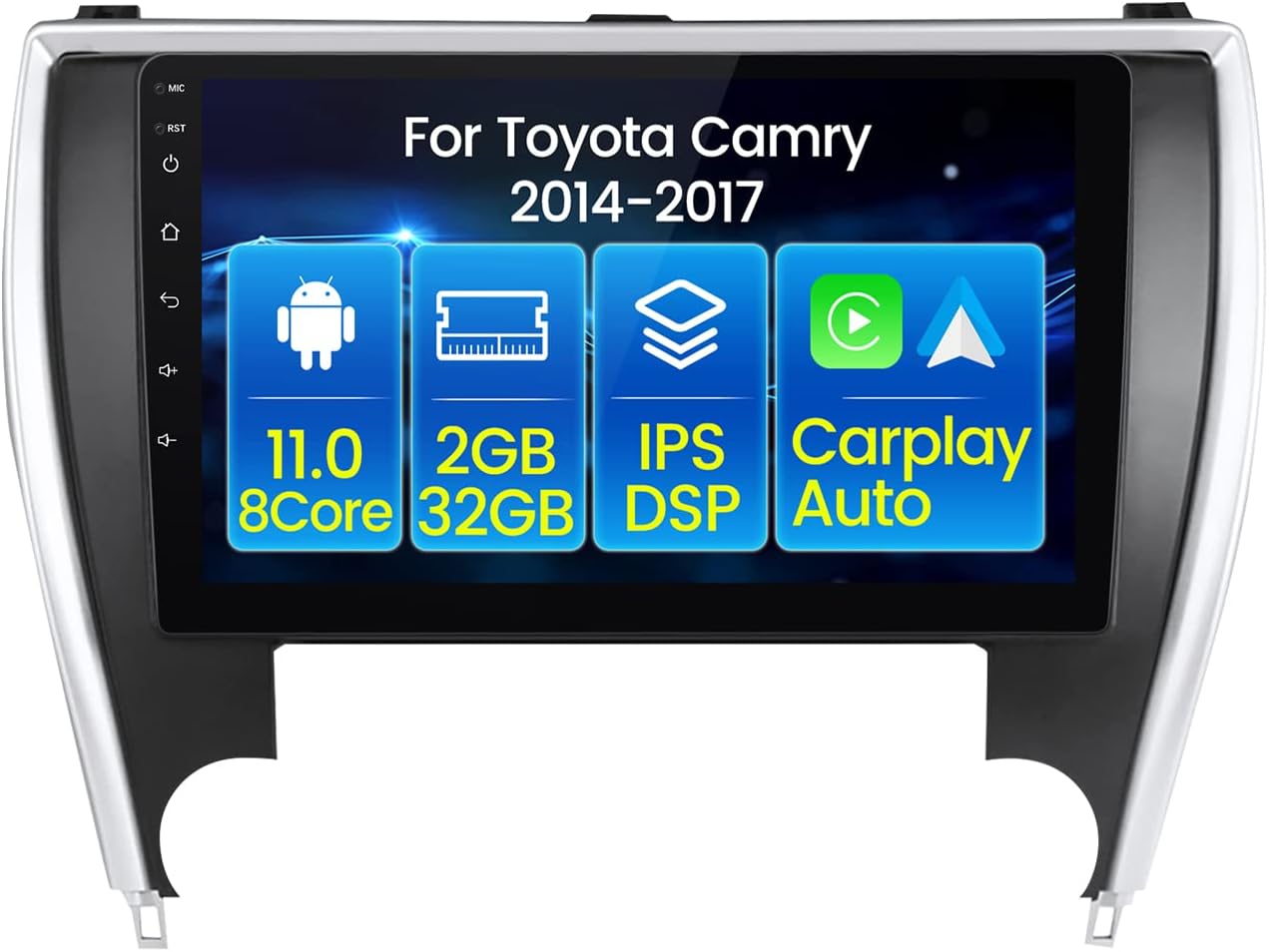 Car Radio Stereo for Toyota Camry 2015 2016 2017, Android Head Unit Touch Screen Built in Apple Carplay Andriod Auto DSP IPS Bluetooth GPS Navigation 2G RAM 32G ROM
