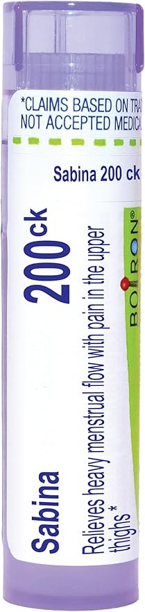 My Personal Guide to the Best Homeopathic Remedies for Heavy Menstrual Bleeding 10 Boiron Sabina 200Ck Homeopathic Medicine for Menstruation - 80 Pellets