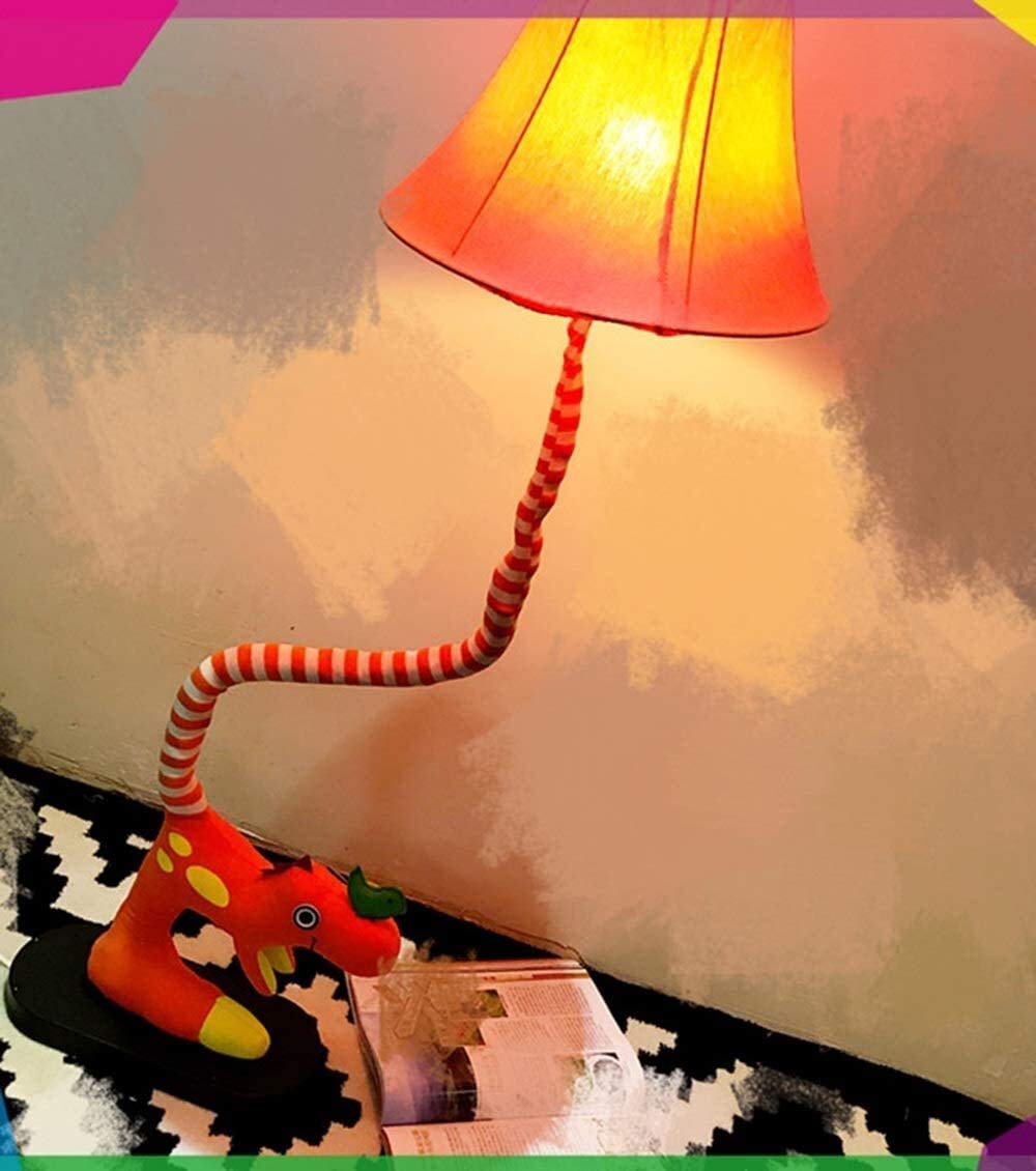 Lámpara de Escritorio Luces de Piso Niños Dibujos Animados Dinosaurio Lindo Lámpara de Piso Led Sala de Estar Creativa Decoración de Estudio Dormitorio Vertical Lámpara de Cabecera Minimalista M