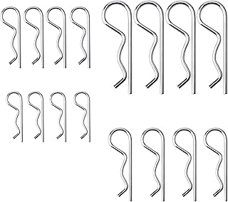 20Pcs R Clips Retaining Pins, Heavy Duty Zinc Plated Cotter Pin Hairpin Hitch Pin Assortment Kit for Tow Bar Tractors Mower Carts Truck Lock Systems