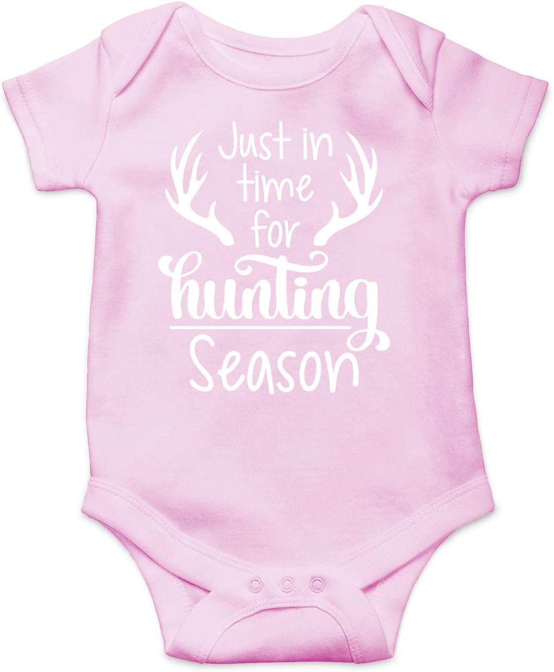 Belle Homie Just In Time For Hunting Season - Funny Baby Essentials Bodysuit - Cute Newborn Girl Clothes