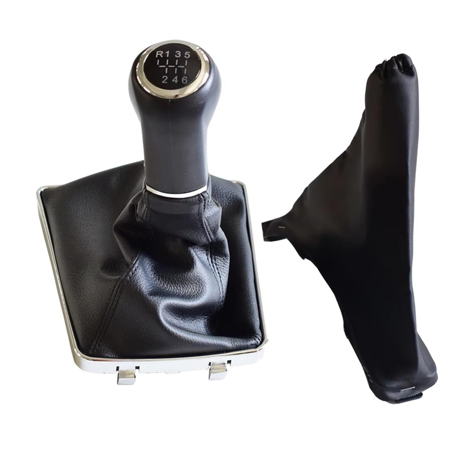 Qwqaab 6-Black Manual Gear Knob Manual Gear Shift Knob Pu Gaiter Boot 5/6 Speed For Vauxhall For Opel For Astra Iii H 1.6 2004-2010(6-Black)