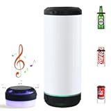 1 Pack 16oz Sublimation Music Bluetooth Tumbler Cup 4 in 1 Can Cooler with Speaker Stainless Steel Double Wall Vacuum Insulated Can Holder Beer Can Cooler (black)