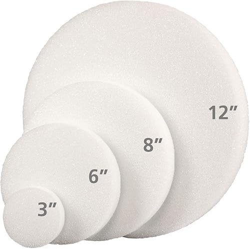Miniatura 4 de Hygloss Productos Discos de espuma - Espuma artesanal (XPS) para proyectos, artes y manualidades, 6" x 1" círculos, blanco, 12 piezas