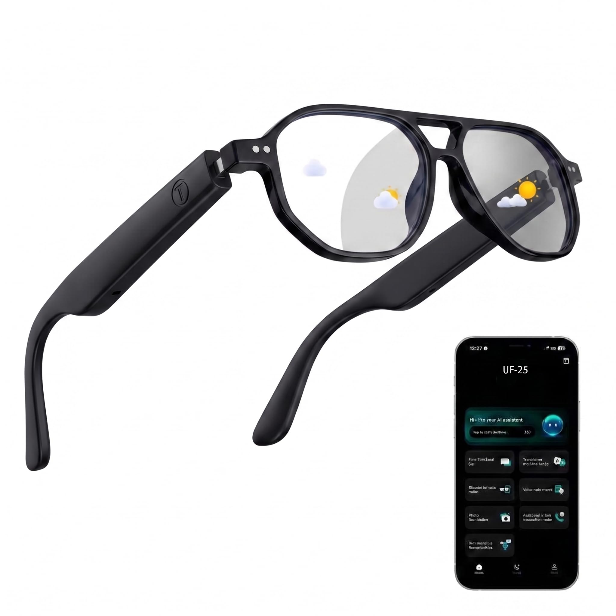 AI Translation Glasses with Bluetooth Open-Ear Audio | Real-Time AI Translation in 160+ Languages, Bluetooth Smart Glasses with Hands-Free Calls & Photochromic Lenses for Travel-image-6