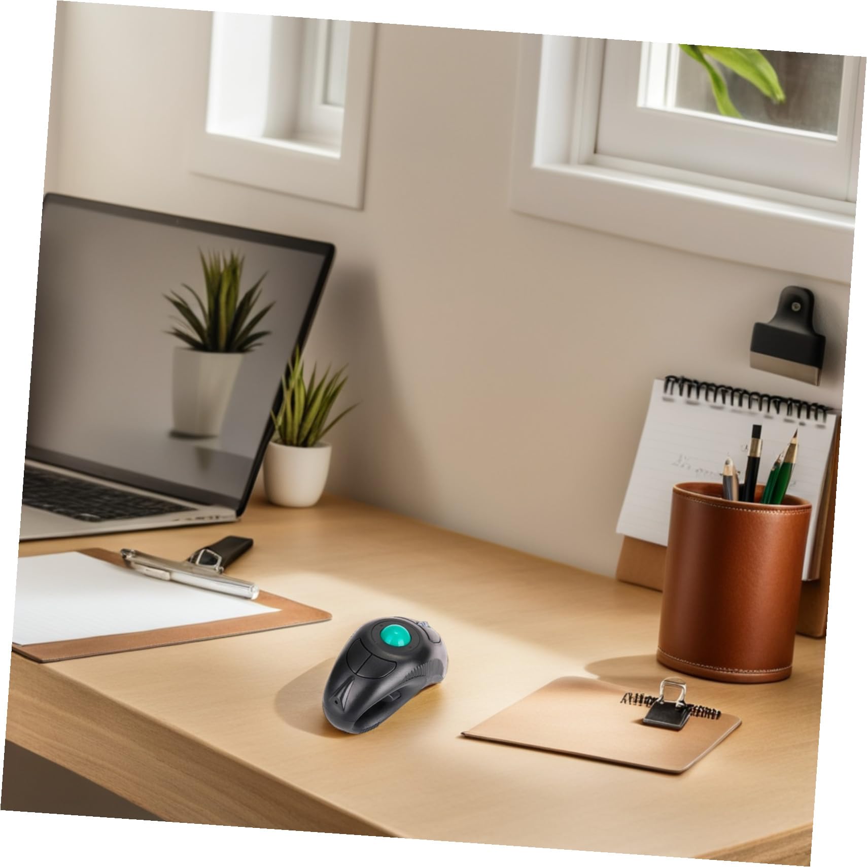 SUPVOX Souris Trackball sans Fil Confortable 2,4 Ghz Portable à Commande par Pouce USB Port Ergonomique, Forme Ergonomique Compatible PC Portable pour Utilisation Quotidienne