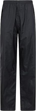 Mountain Warehouse Pakka Womens Waterproof Over Trousers | Lightweight IsoDry Ladies Rain Pants, Easy to Pack Packaway Bag, Hook & Loop Ankle Opening Ease of Use, For Hiking & Walking