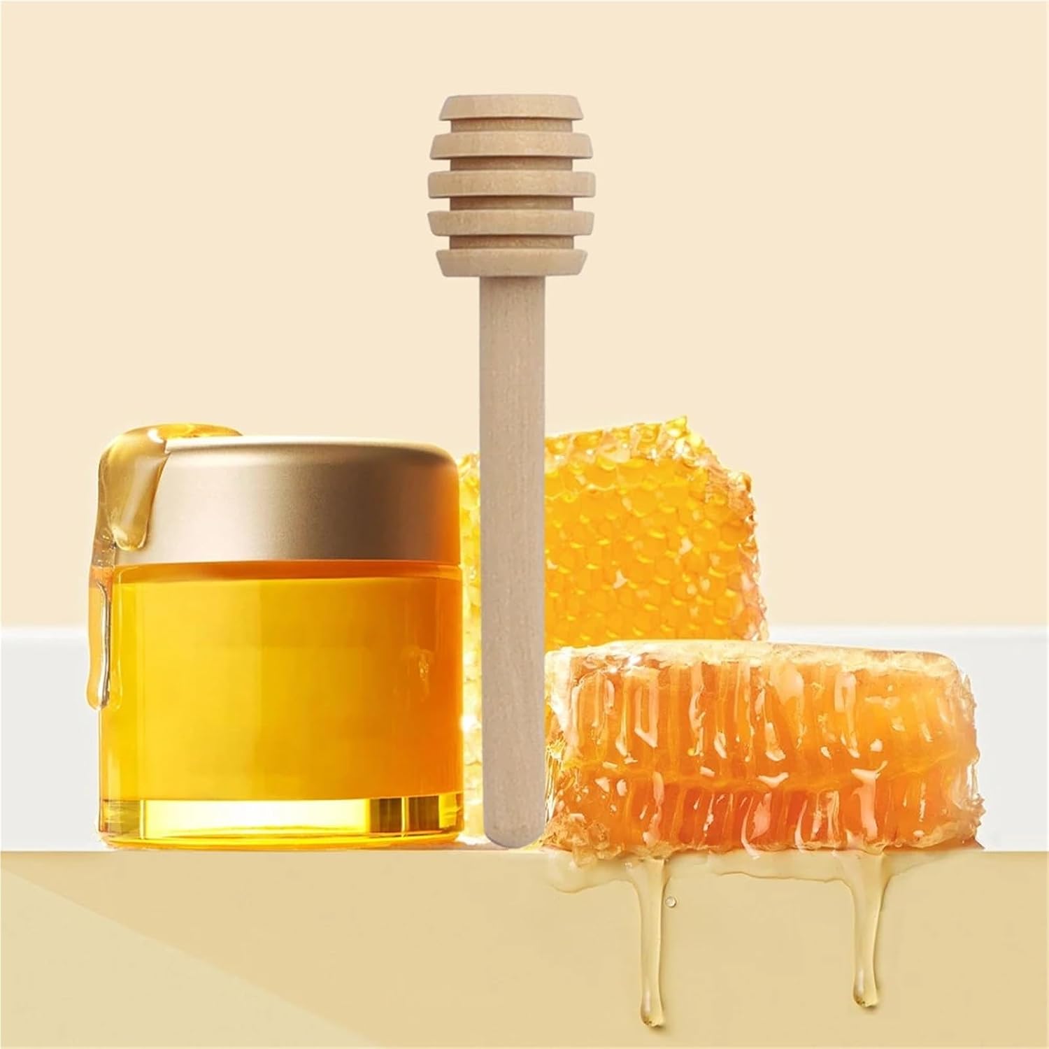 Wooden Honey Dipper Sticks 150PCS 8.4cm Honey Stir Bar Mixing Handle Jar Spoon Practical Wood Dipper Honey Long Stick Supplies Honey Kitchen Tools