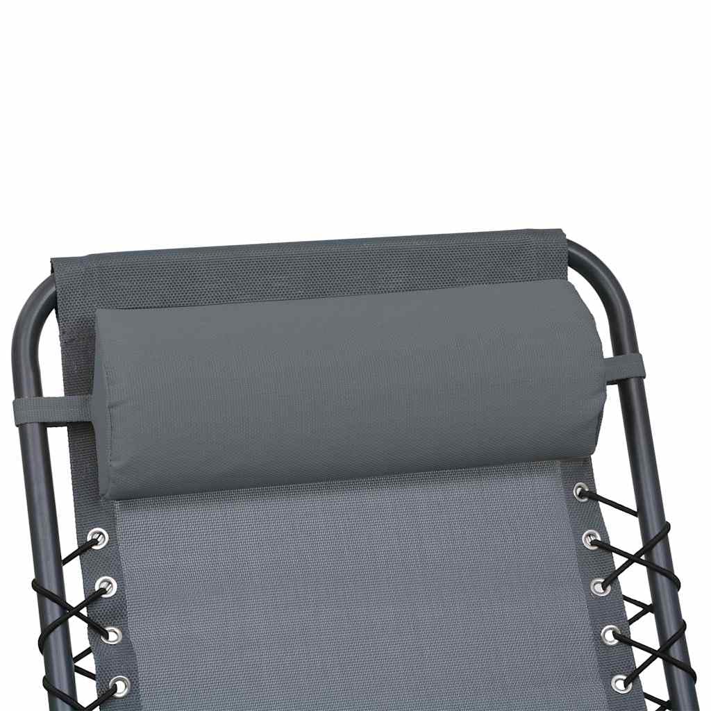 SYDE Poggiatesta per sedia da giardino, in textilene, grigio, 40 x 7,5 x 15 cm