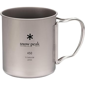 Snow Peak Single Wall camping tableware titanium, Cup 450 MG-143 (Japan import) | Vacuum Insulated Coffee Tea Lightweight and