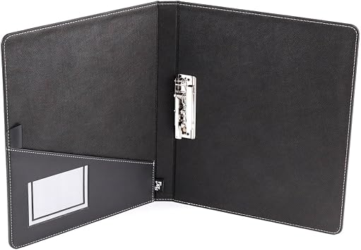 2K Document Presentation Introduction Company Folder A4 with Sleeve Secretarial Mechanism 150 Leaf Capacity Ring Binder File Vegan 26.5x32 cm. - BLACK