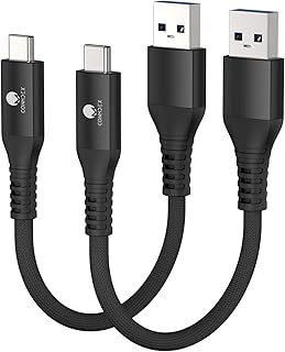 CONMDEX USB C Cable Short 50cm/0.5M 2Pack [10Gbps Data] USB3.1 Gen2 Type C Android Auto Cable QC3.0 3.1A USB A to C Fast Charger for Samsung Note20 Galaxy S23/S22 Z Flip4 TabS8 Pixel7 OnePlus9 Black