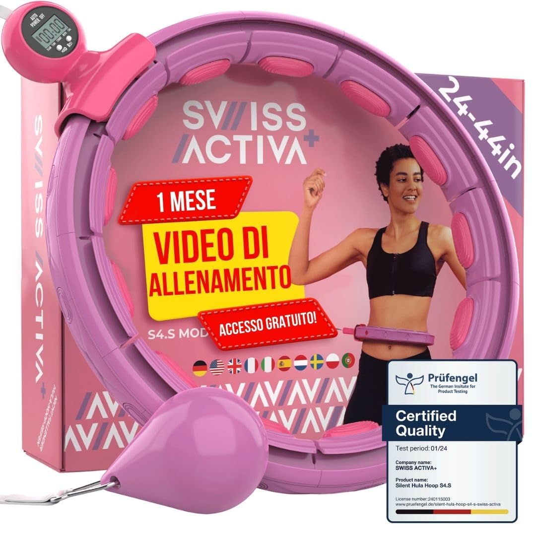 Swiss Activa+ Smart Hula Hoop - Infinity Hoop for Adults - Won't Fall Off - Weight Loss Exercise Equipment