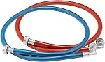 Stainless Steel Washing Machine Hoses with 90 Degree Elbow, Burst Proof Hot and Cold Water Connection Inlet Supply Lines for Washer, 5Ft