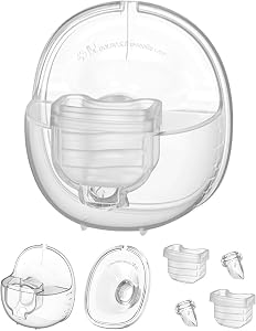 Wearable Breast Pump Parts Compatible with MomMed S21 S18, 24mm Flange | Include Duckbill Valves, Silicone Diaphragm, Milk Collector Cup