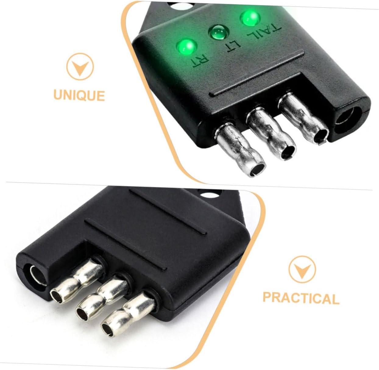 2pcs Pin Trailer Wire Connector Adapter for Efficient Light Testing and Wiring Check Campers Rvs and Commercial Trailers